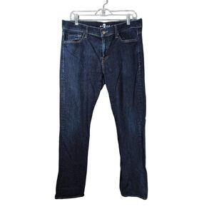7 For All Mankind Men’s Straight Jeans - Dark Blue